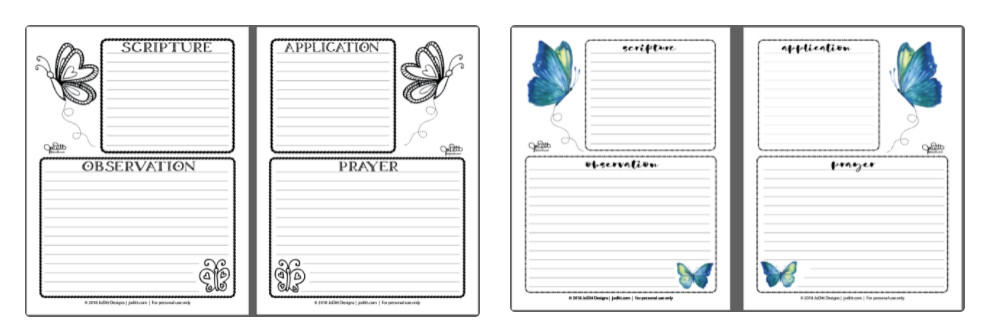 SOAP Bible study journal printable pdf