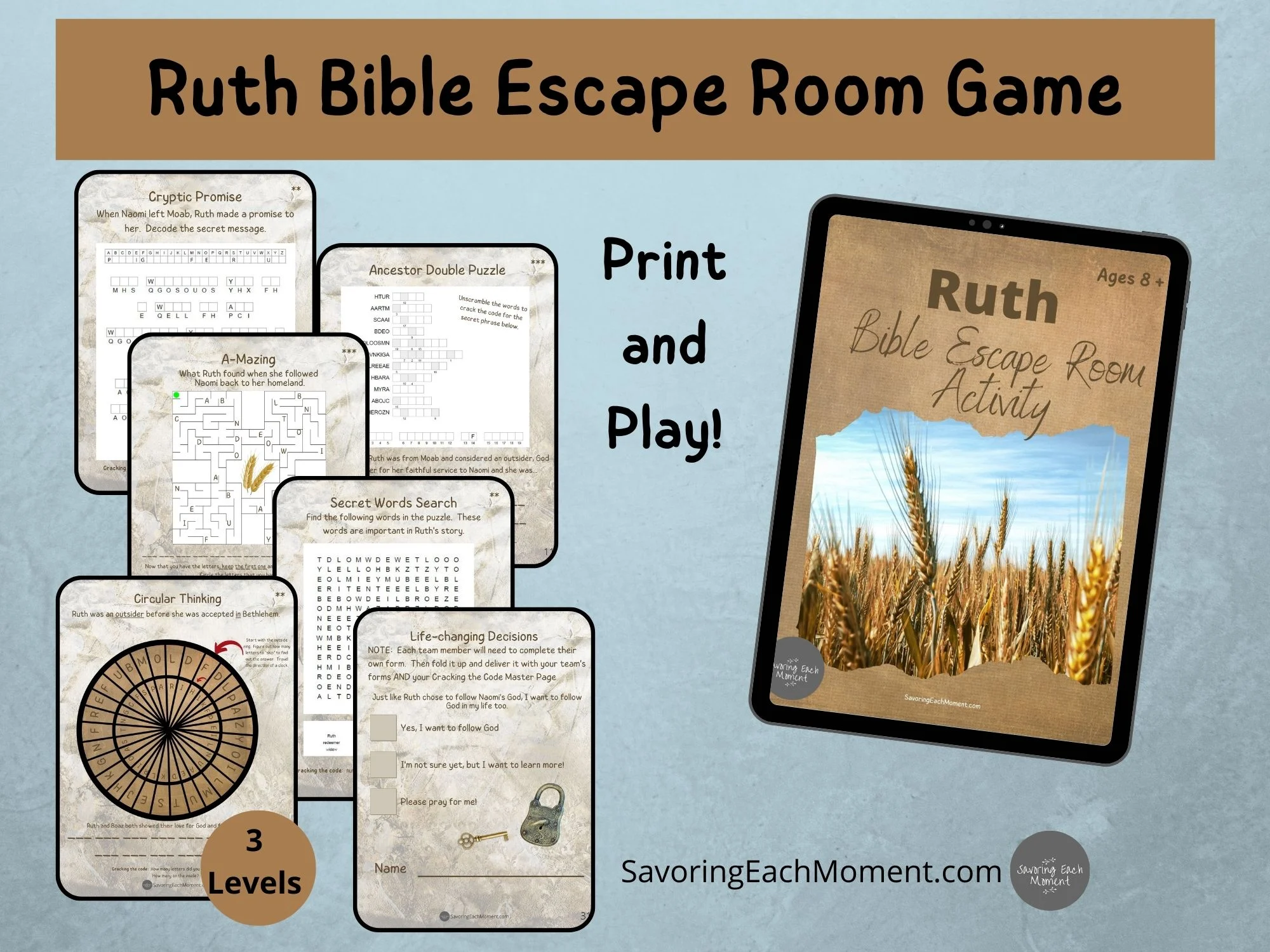 Ruth Bible Escape Room Puzzle 