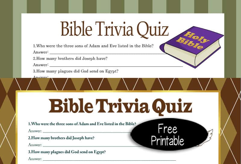 Free Printable Bible Trivia Questions And Answers